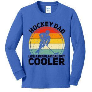 Funny Ice Hockey Dad Retro Novelty For Hockey Player Coach Cute Gift Kids Long Sleeve Shirt