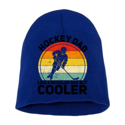 Funny Ice Hockey Dad Retro Novelty For Hockey Player Coach Cute Gift Short Acrylic Beanie