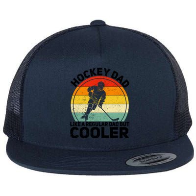 Funny Ice Hockey Dad Retro Novelty For Hockey Player Coach Cute Gift Flat Bill Trucker Hat