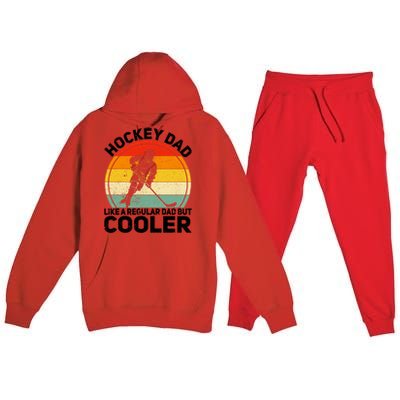 Funny Ice Hockey Dad Retro Novelty For Hockey Player Coach Cute Gift Premium Hooded Sweatsuit Set