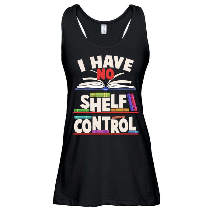 Funny I Have No Shelf Control Reading Fan Book Lover Ladies Essential Flowy Tank