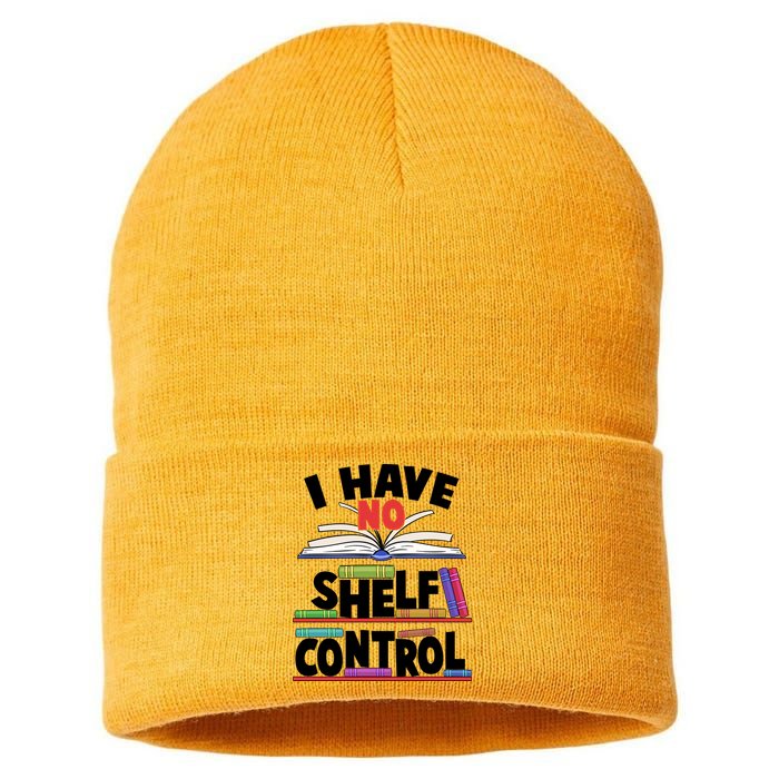 Funny I Have No Shelf Control Reading Fan Book Lover Sustainable Knit Beanie