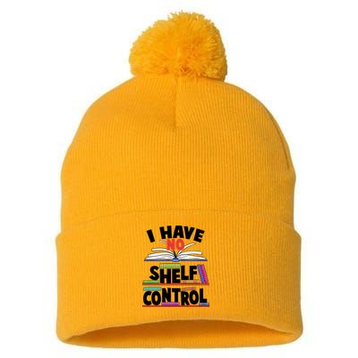 Funny I Have No Shelf Control Reading Fan Book Lover Pom Pom 12in Knit Beanie