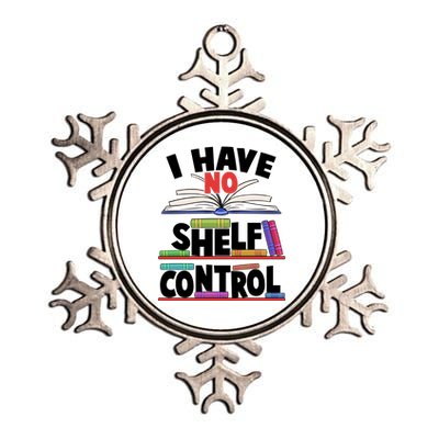 Funny I Have No Shelf Control Reading Fan Book Lover Metallic Star Ornament