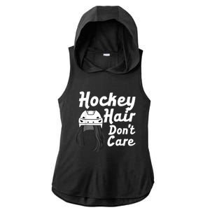 Funny Ice Hockey For Women Girls Field Hockey Helmet Hair Ladies PosiCharge Tri-Blend Wicking Draft Hoodie Tank