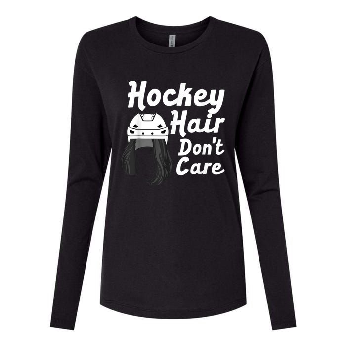 Funny Ice Hockey For Women Girls Field Hockey Helmet Hair Womens Cotton Relaxed Long Sleeve T-Shirt