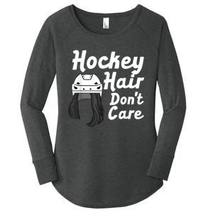 Funny Ice Hockey For Women Girls Field Hockey Helmet Hair Women's Perfect Tri Tunic Long Sleeve Shirt