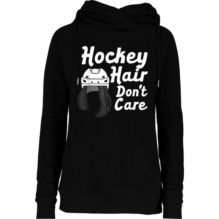 Funny Ice Hockey For Women Girls Field Hockey Helmet Hair Womens Funnel Neck Pullover Hood