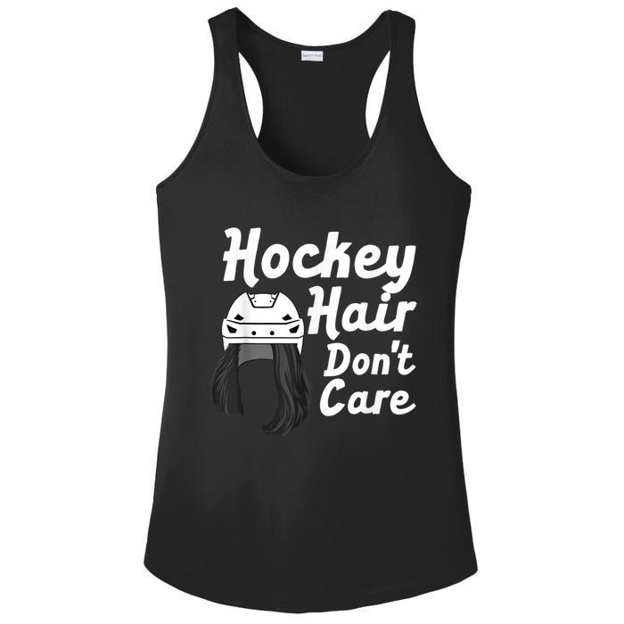 Funny Ice Hockey For Women Girls Field Hockey Helmet Hair Ladies PosiCharge Competitor Racerback Tank