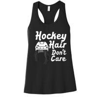 Funny Ice Hockey For Women Girls Field Hockey Helmet Hair Women's Racerback Tank