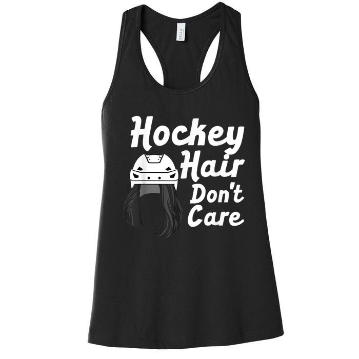 Funny Ice Hockey For Women Girls Field Hockey Helmet Hair Women's Racerback Tank