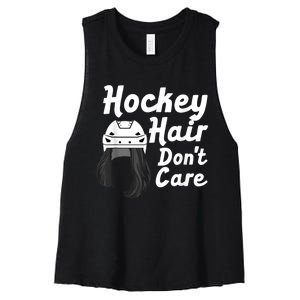 Funny Ice Hockey For Women Girls Field Hockey Helmet Hair Women's Racerback Cropped Tank