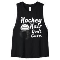 Funny Ice Hockey For Women Girls Field Hockey Helmet Hair Women's Racerback Cropped Tank