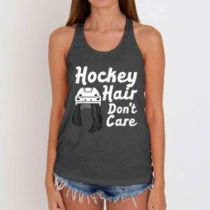 Funny Ice Hockey For Women Girls Field Hockey Helmet Hair Women's Knotted Racerback Tank