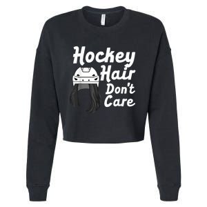 Funny Ice Hockey For Women Girls Field Hockey Helmet Hair Cropped Pullover Crew