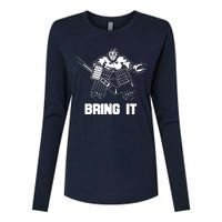 Funny Ice Hockey Player Gift Goalie Apparel Graphic Womens Cotton Relaxed Long Sleeve T-Shirt