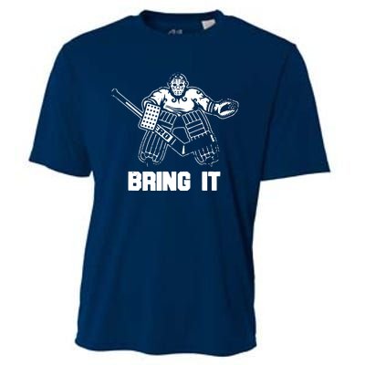 Funny Ice Hockey Player Gift Goalie Apparel Graphic Cooling Performance Crew T-Shirt