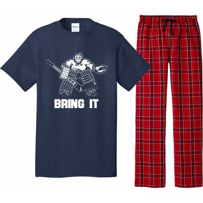 Funny Ice Hockey Player Gift Goalie Apparel Graphic Pajama Set