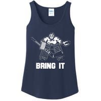 Funny Ice Hockey Player Gift Goalie Apparel Graphic Ladies Essential Tank