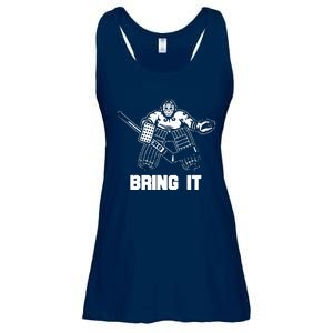 Funny Ice Hockey Player Gift Goalie Apparel Graphic Ladies Essential Flowy Tank