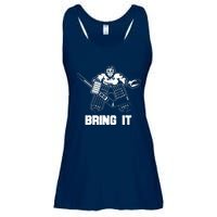 Funny Ice Hockey Player Gift Goalie Apparel Graphic Ladies Essential Flowy Tank