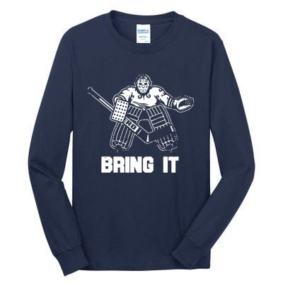 Funny Ice Hockey Player Gift Goalie Apparel Graphic Tall Long Sleeve T-Shirt