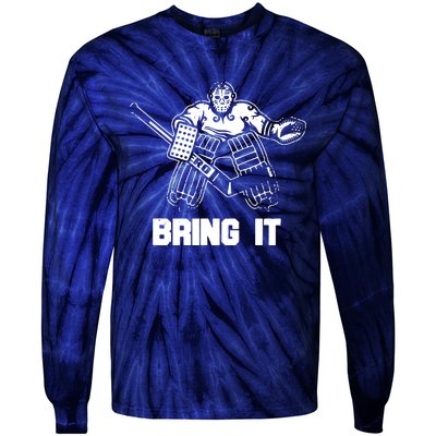 Funny Ice Hockey Player Gift Goalie Apparel Graphic Tie-Dye Long Sleeve Shirt