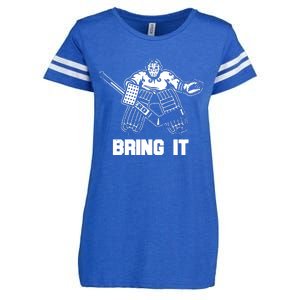 Funny Ice Hockey Player Gift Goalie Apparel Graphic Enza Ladies Jersey Football T-Shirt