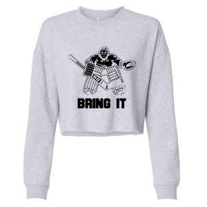 Funny Ice Hockey Player Gift Goalie Apparel Graphic Cropped Pullover Crew