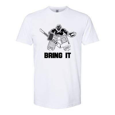 Funny Ice Hockey Player Gift Goalie Apparel Graphic Softstyle CVC T-Shirt