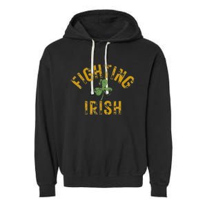 Fighting Irish History Gold Shamrock Design Garment-Dyed Fleece Hoodie