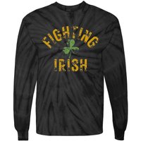 Fighting Irish History Gold Shamrock Design Tie-Dye Long Sleeve Shirt