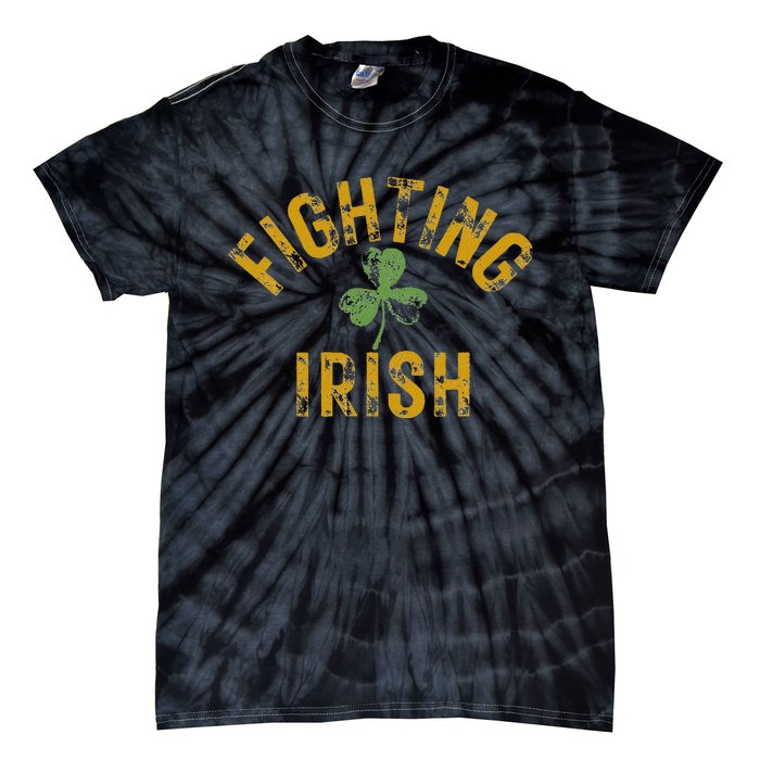 Fighting Irish History Gold Shamrock Design Tie-Dye T-Shirt