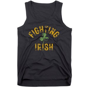 Fighting Irish History Gold Shamrock Design Tank Top