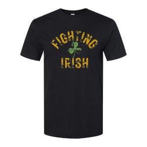 Fighting Irish History Gold Shamrock Design Softstyle CVC T-Shirt