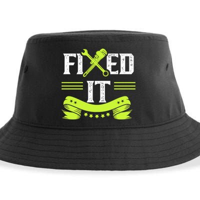 Fixed It Handy Mr Fix It Repair Fixing Tinkerer Gift Sustainable Bucket Hat