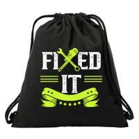 Fixed It Handy Mr Fix It Repair Fixing Tinkerer Gift Drawstring Bag