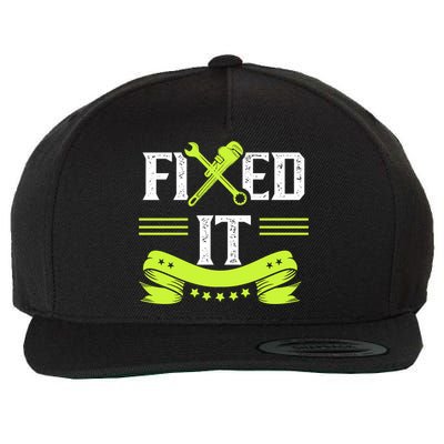 Fixed It Handy Mr Fix It Repair Fixing Tinkerer Gift Wool Snapback Cap