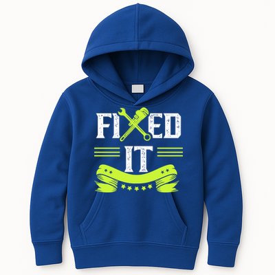Fixed It Handy Mr Fix It Repair Fixing Tinkerer Gift Kids Hoodie