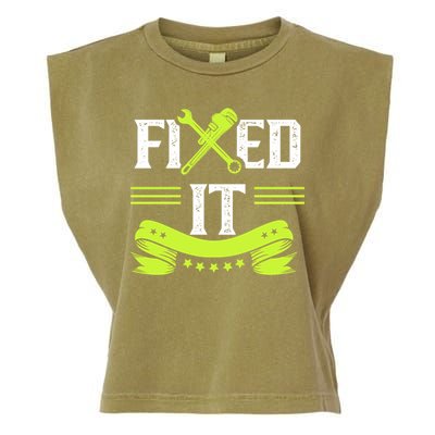 Fixed It Handy Mr Fix It Repair Fixing Tinkerer Gift Garment-Dyed Women's Muscle Tee