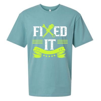 Fixed It Handy Mr Fix It Repair Fixing Tinkerer Gift Sueded Cloud Jersey T-Shirt