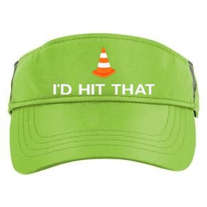 Funny I'd Hit That Traffic Cone Pun Adult Drive Performance Visor