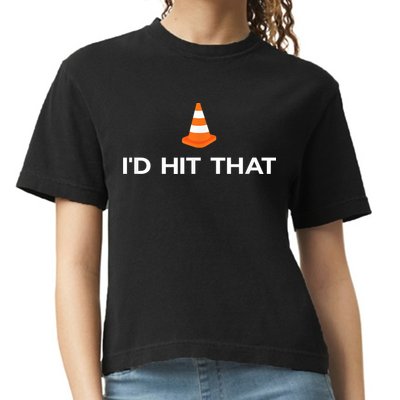 Funny I'd Hit That Traffic Cone Pun Comfort Colors Boxy T-Shirt