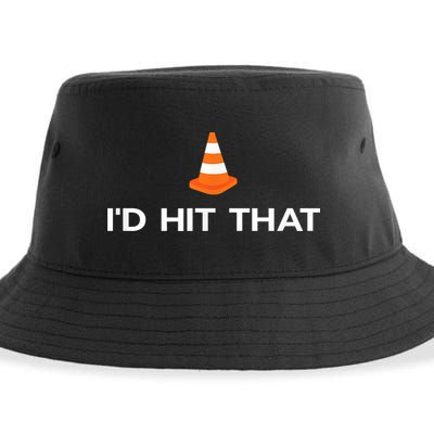 Funny I'd Hit That Traffic Cone Pun Sustainable Bucket Hat