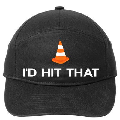 Funny I'd Hit That Traffic Cone Pun 7-Panel Snapback Hat