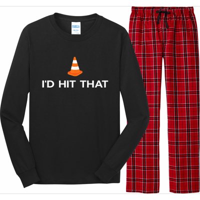 Funny I'd Hit That Traffic Cone Pun Long Sleeve Pajama Set