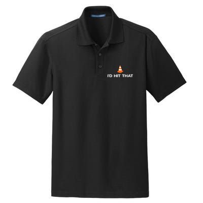 Funny I'd Hit That Traffic Cone Pun Dry Zone Grid Polo