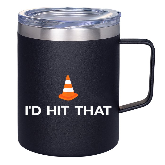 Funny I'd Hit That Traffic Cone Pun 12oz Stainless Steel Coffee Mug