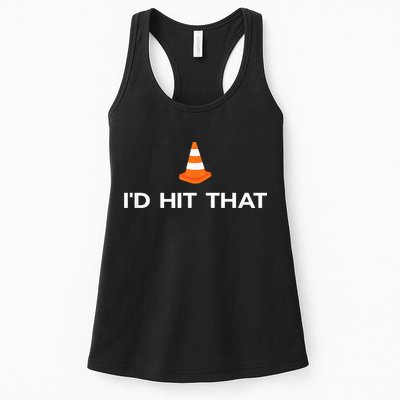 Funny I'd Hit That Traffic Cone Pun Womens Tank Top