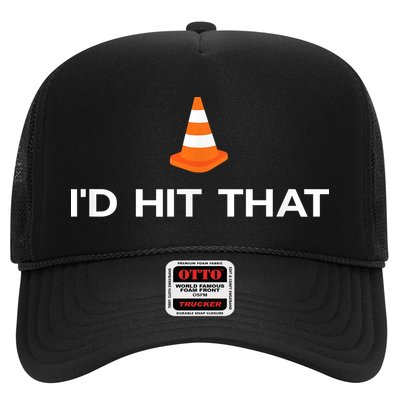 Funny I'd Hit That Traffic Cone Pun Trucker Hat
